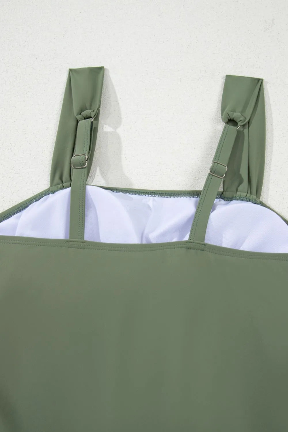 Drawstring Ruched Wide Straps Tankini Set