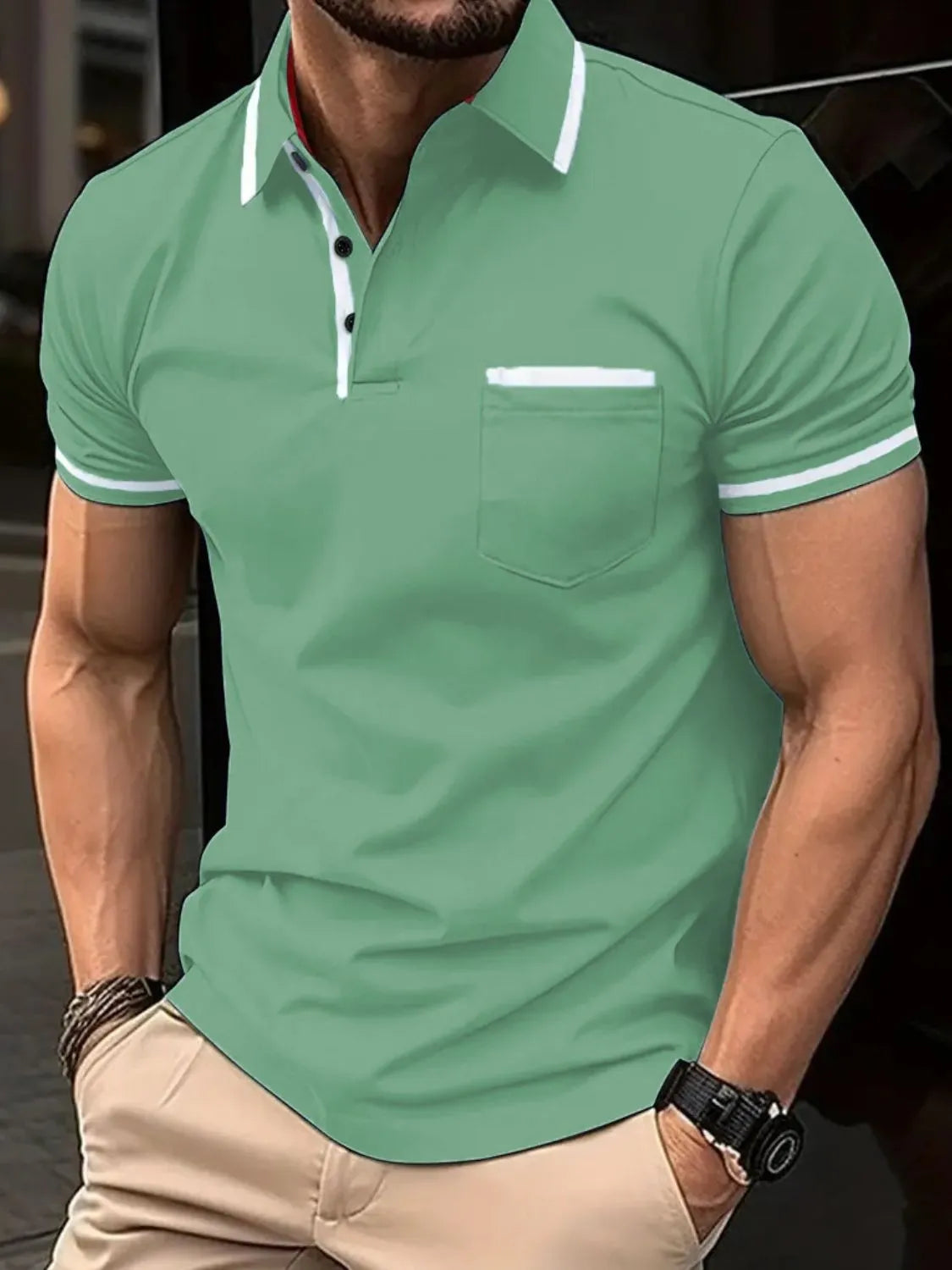 Men's Full Size Collared Neck Short Sleeve Polo Plus Size
