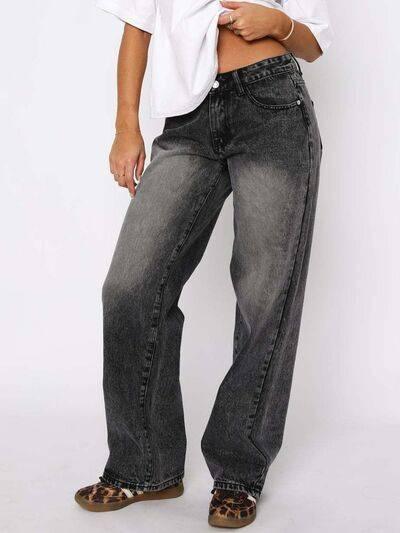 Wide Leg Jeans with Pockets