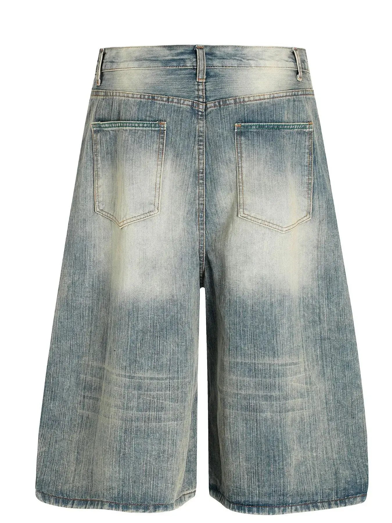 Men's Wash Wide-Leg Denim Shorts