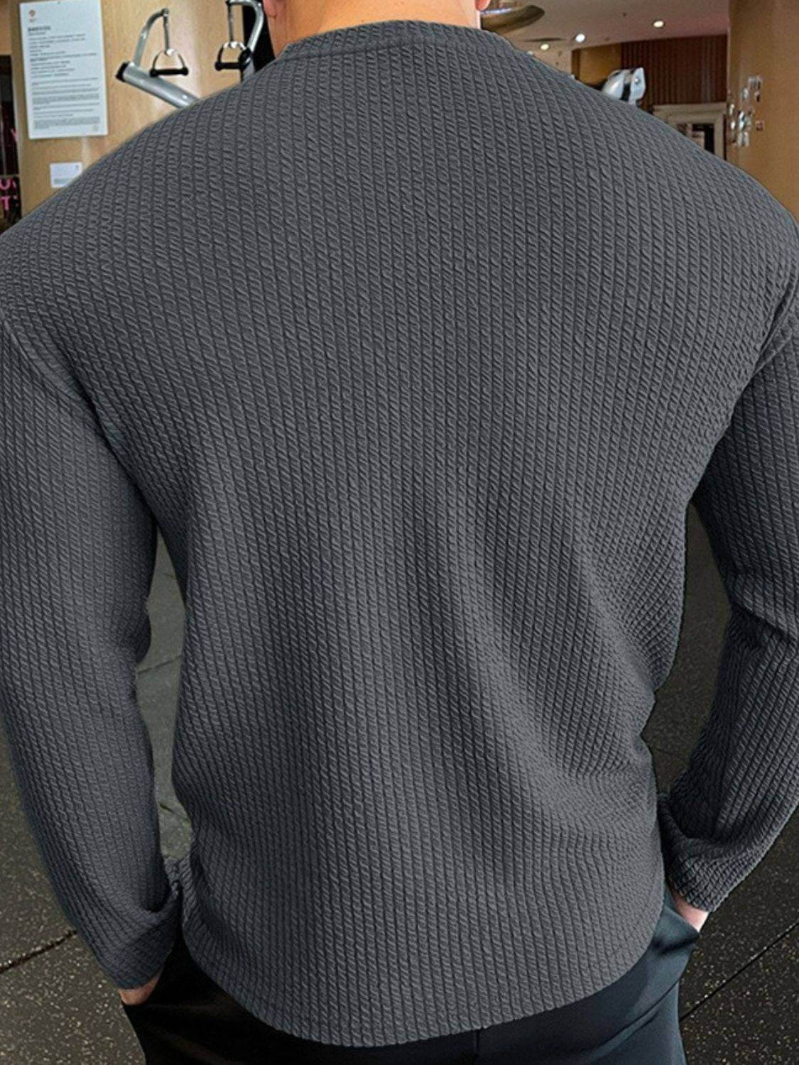 Men's Plus Size Round Neck Long Sleeve T-Shirt