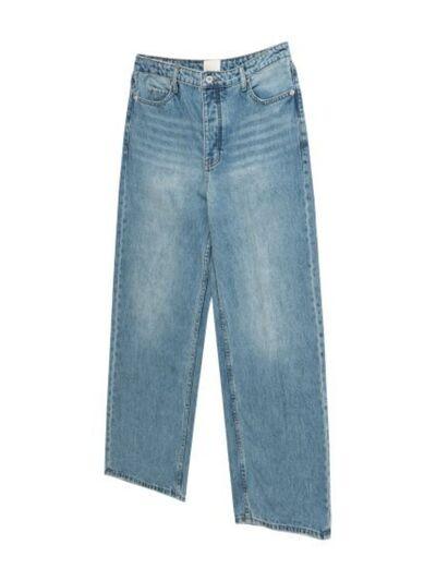 Men's Wide Straight Jeans with Pockets