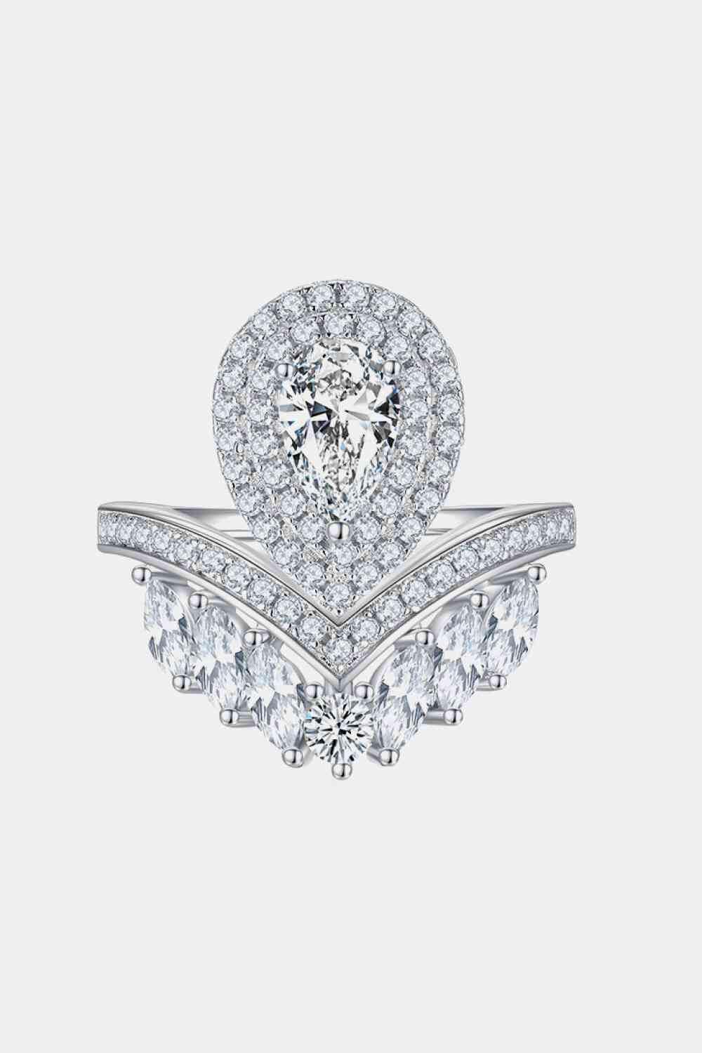 1 Carat Moissanite 925 Sterling Silver Crown Ring - Clothes For Her Online Store