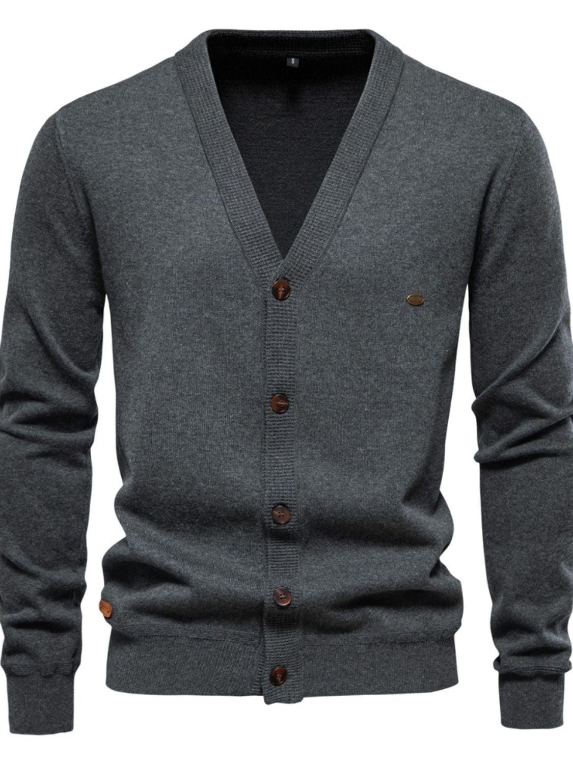 Men's Button Down V-Neck Cardigan - Clothes For Her Online Store