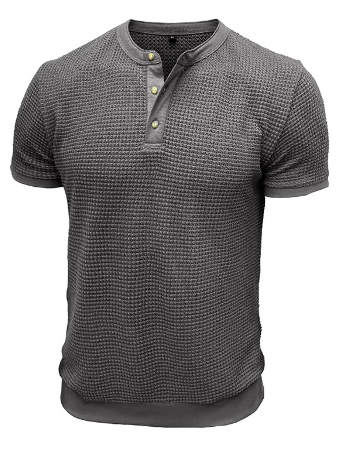 Men's Textured Henley Short Sleeve T-Shirt