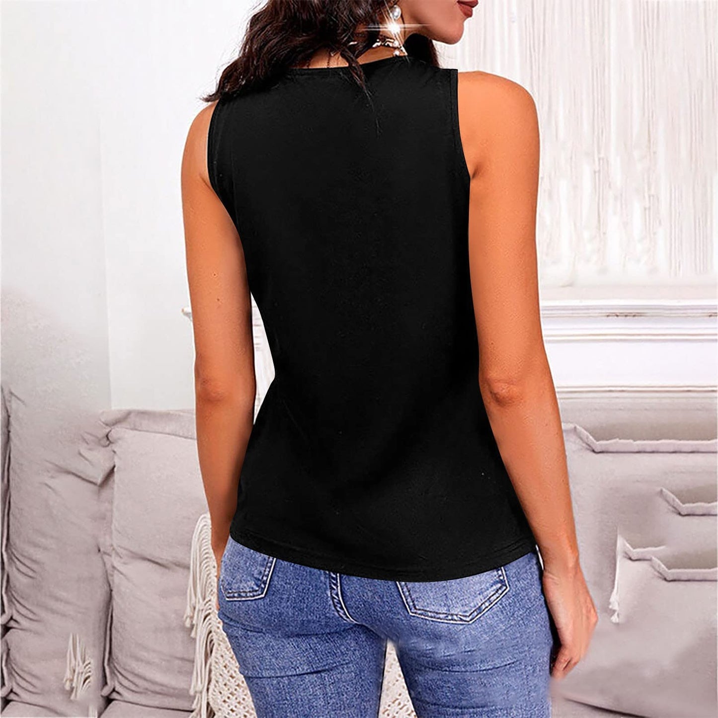 Full Size V-Neck Wide Strap Tank - Clothes For Her Online Store