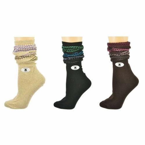 Women's Slouch or Knee High Organic Cotton Socks, 2 Pr. or 3 Pr. Pack