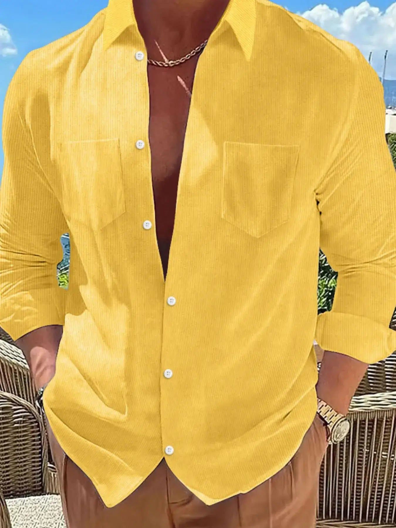 Men's Full Size Button Down Long Sleeve Casual Shirt Plus Size