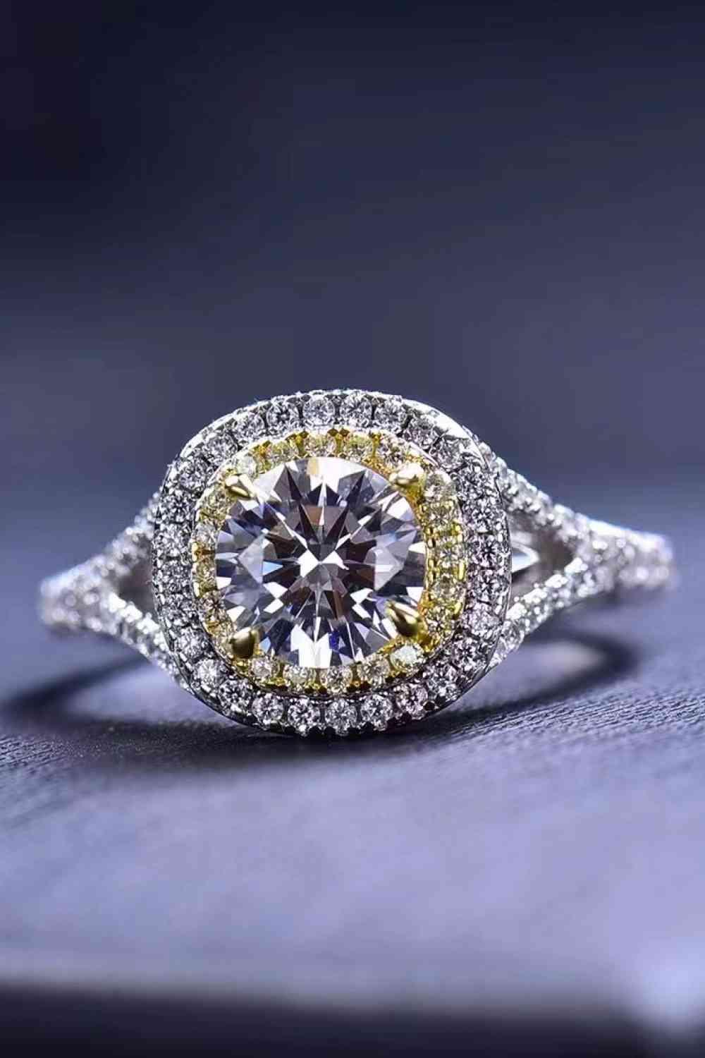 Two-Tone 1 Carat Moissanite Ring - Clothes For Her Online Store