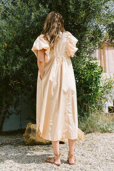 Annie Wear Smocked Puff Sleeve Midi Dress - Clothes For Her Online Store