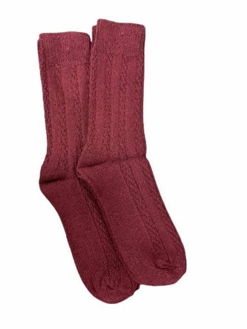 Classic Cable Knit Combed Cotton Crew Socks 2 Pair Pack