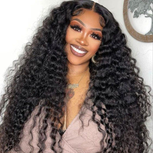 30 Inch Brazilian Raw Virgin Hair 13x6 13X4 Natural Deep Wave Glueless Frontal Human Hair Transparent HD Lace Front Wigs - Clothes For Her Online Store