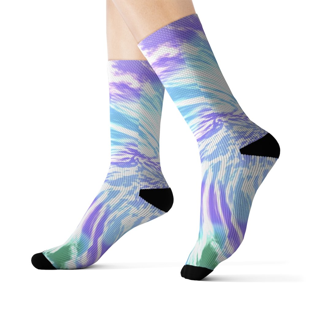 Purple Tie Dye Novelty Socks