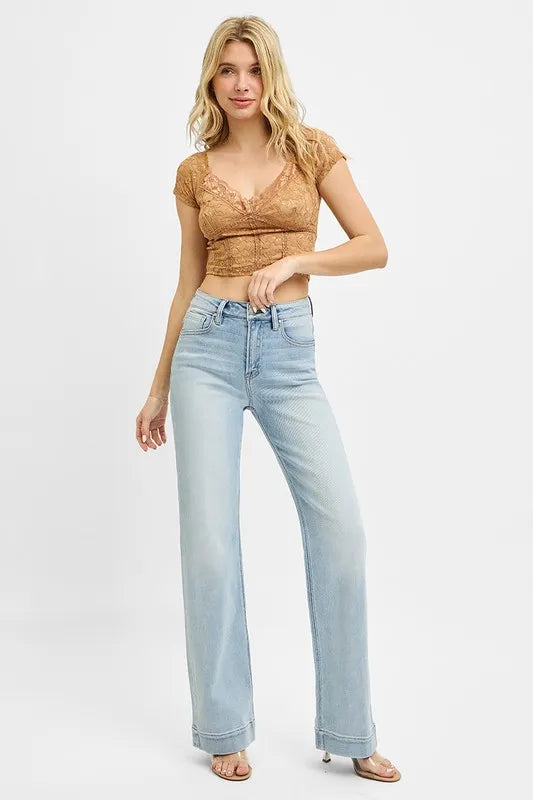 RISEN Full Size Run High Rise Straight Jeans