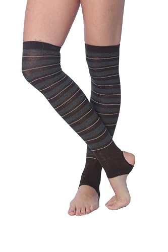 Tipi Toe Women Stirrup Striped Socks - Lightweight Girl's Toeless