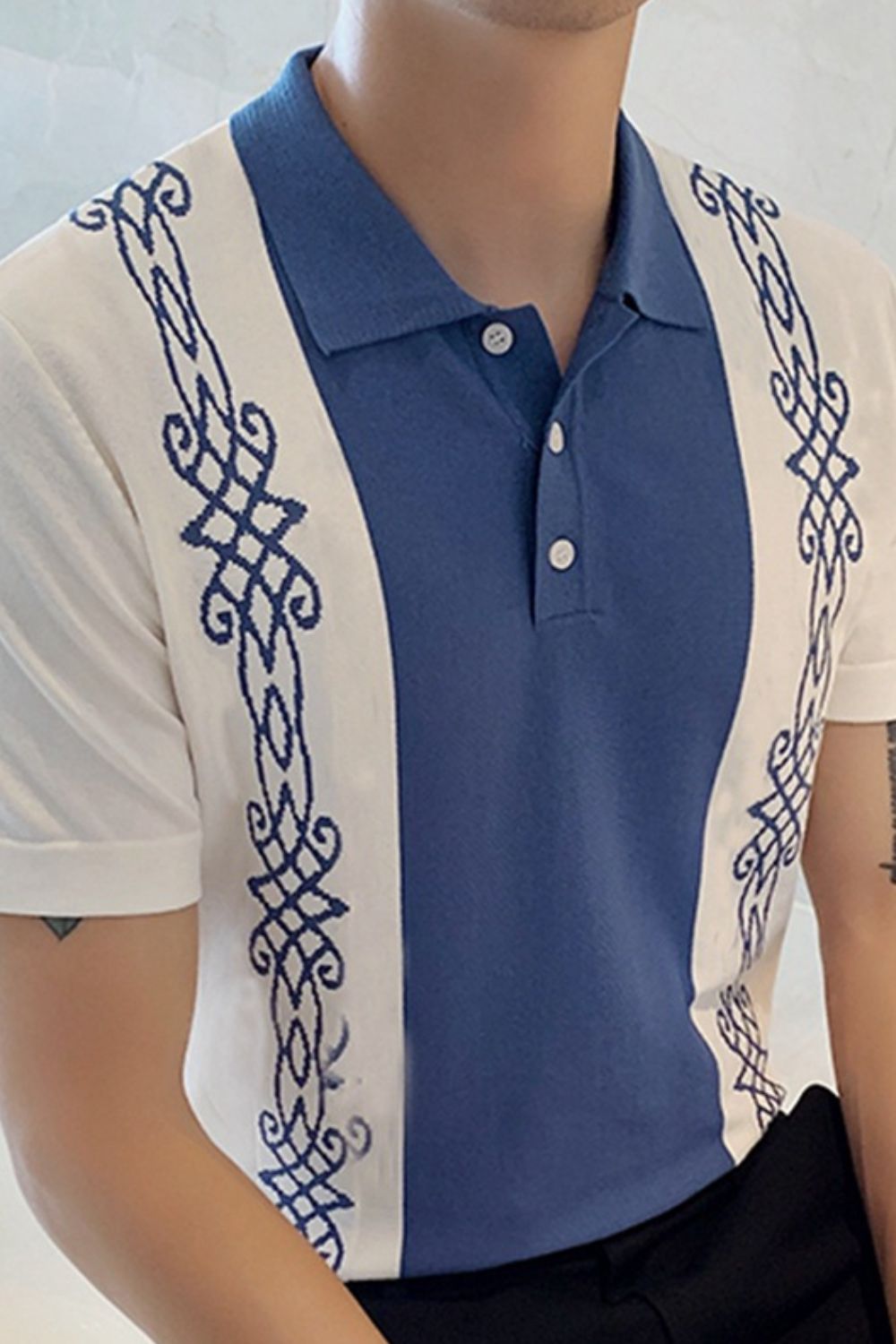 Men's Plus Size Button Detail Short Sleeve Polo