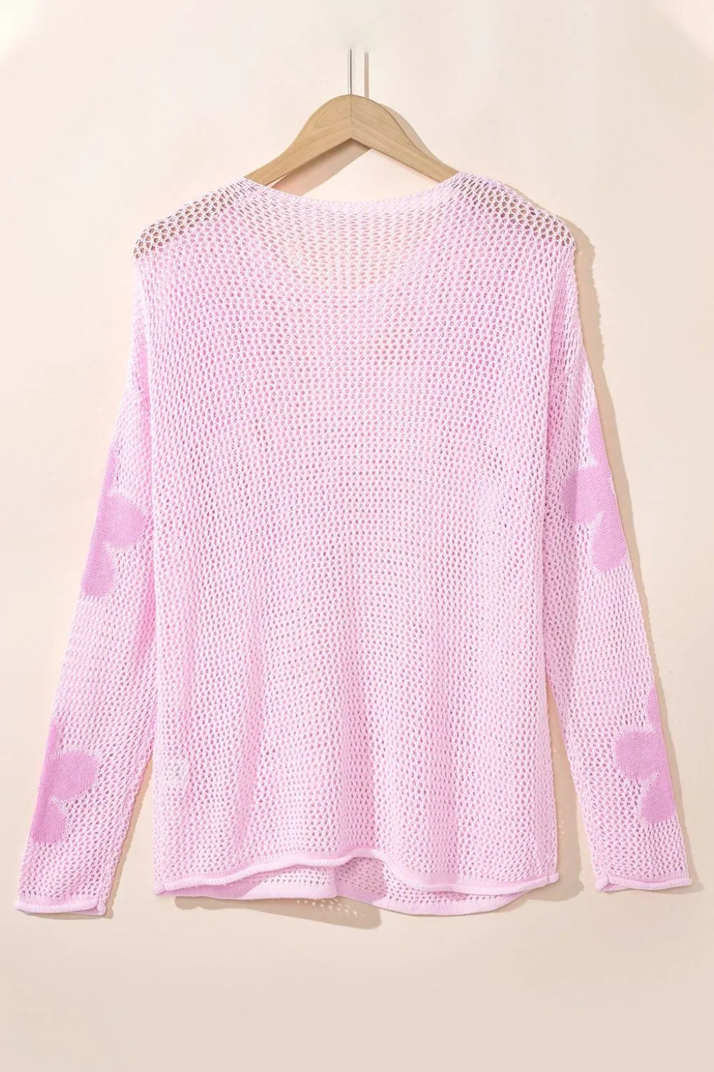 Openwork Round Neck Floral Knit Cover Up