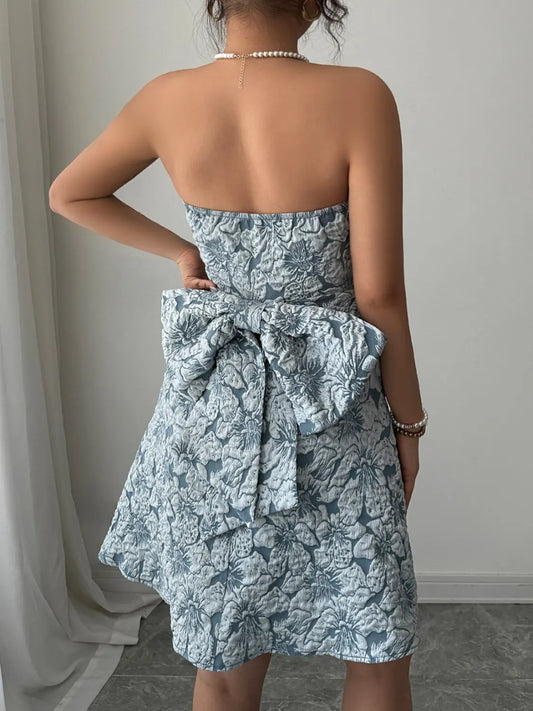 Bow Back Tube Mini Dress