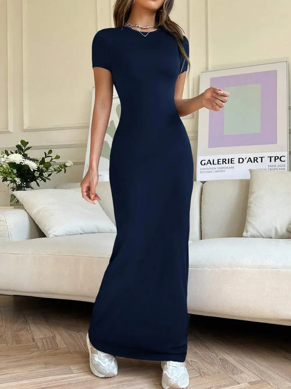 Short Sleeve Maxi Tee Dress