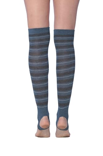 Tipi Toe Women Stirrup Striped Socks - Lightweight Girl's Toeless