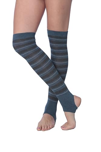 Tipi Toe Women Stirrup Striped Socks - Lightweight Girl's Toeless