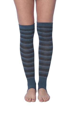 Tipi Toe Women Stirrup Striped Socks - Lightweight Girl's Toeless