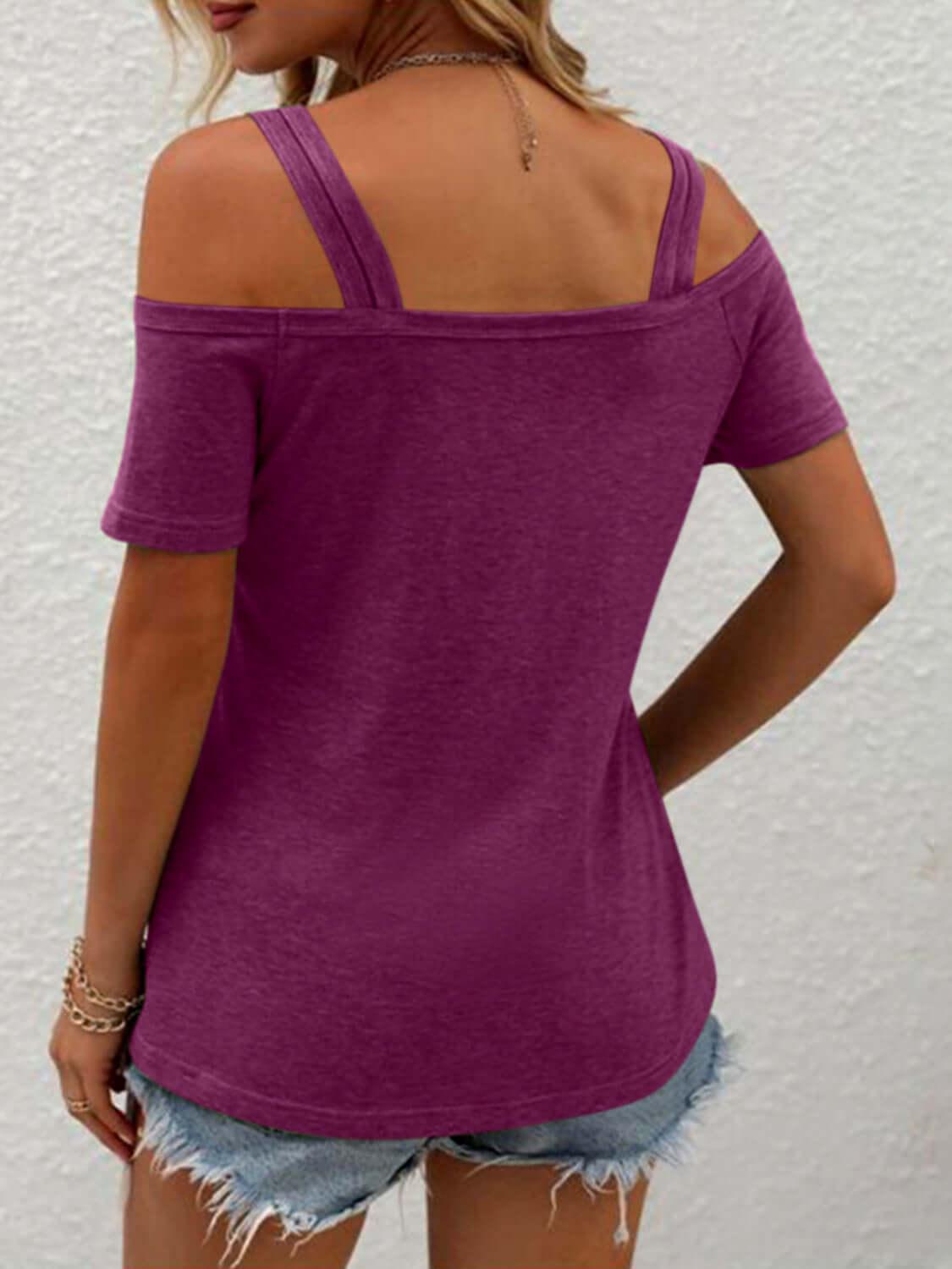 Off-Shoulder Short Sleeve T-Shirt