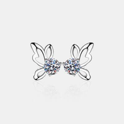 1 Carat Moissanite Butterfly Shape Earrings