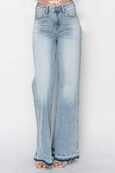 Risen Full Size High Rise Wide Leg Jeans - Clothes For Her Online Store