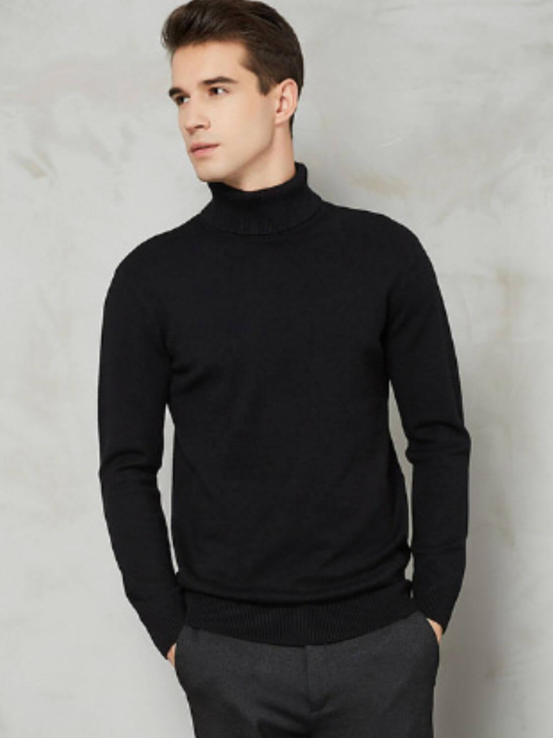 Men's Plus Size Turtleneck Long Sleeve Sweater