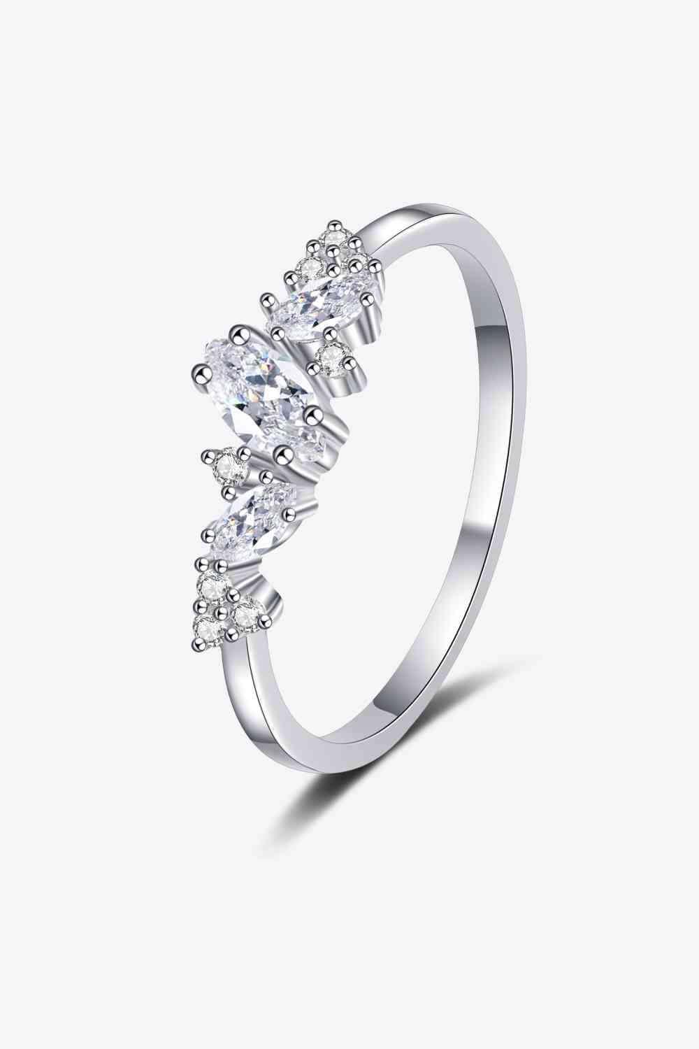 Adored Moissanite Rhodium-Plated Ring