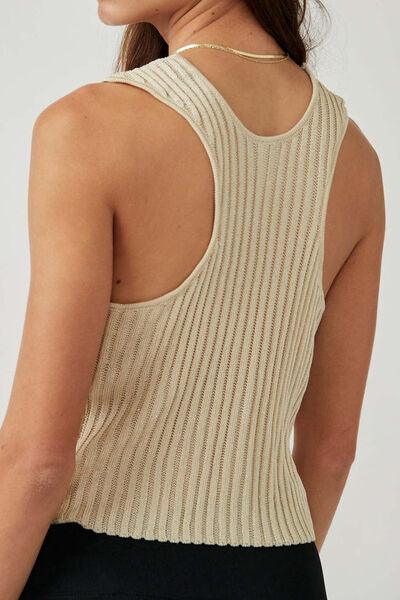 Button Down V-Neck Sweater Vest - Clothes For Her Online Store