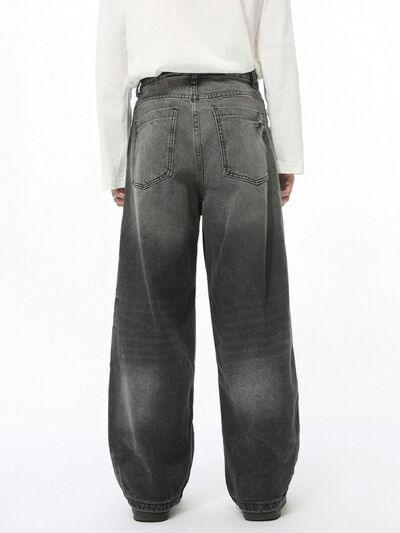 Men's Washed Wide Leg Jeans