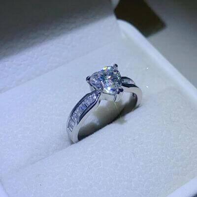 1 Carat Moissanite 925 Sterling Silver Ring - Clothes For Her Online Store