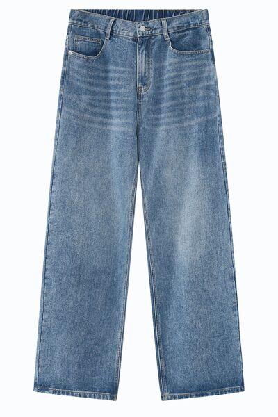 Wide Leg Jeans with Pockets - Clothes For Her Online Store