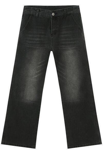 Mid Rise Jeans with Pockets - Clothes For Her Online Store