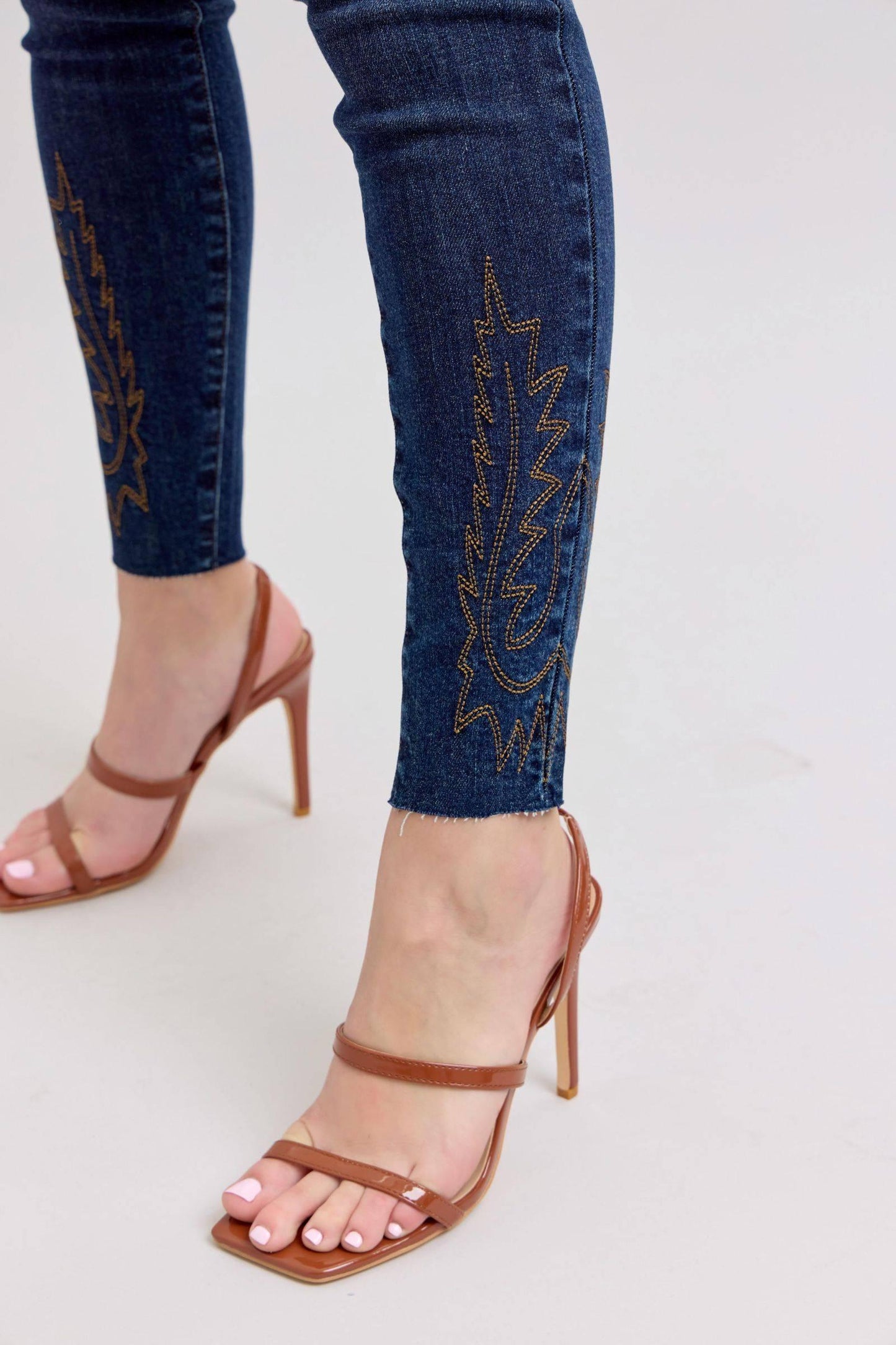 Judy Blue Full Size Embroidered High Rise Skinny Jeans Plus Size - Clothes For Her Online Store