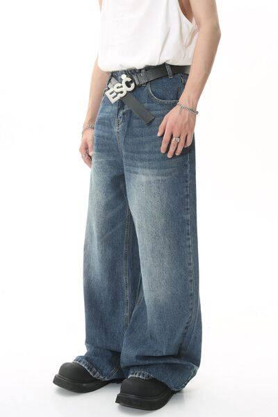 Wide Leg Jeans with Pockets - Clothes For Her Online Store