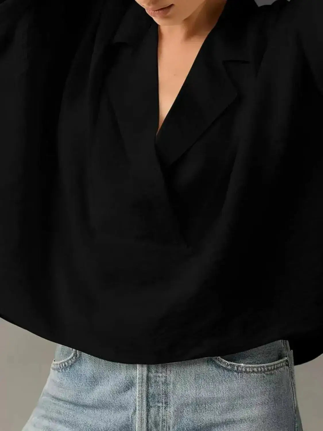 Collared Neck Half Sleeve Blouse - Clothes For Her Online Store