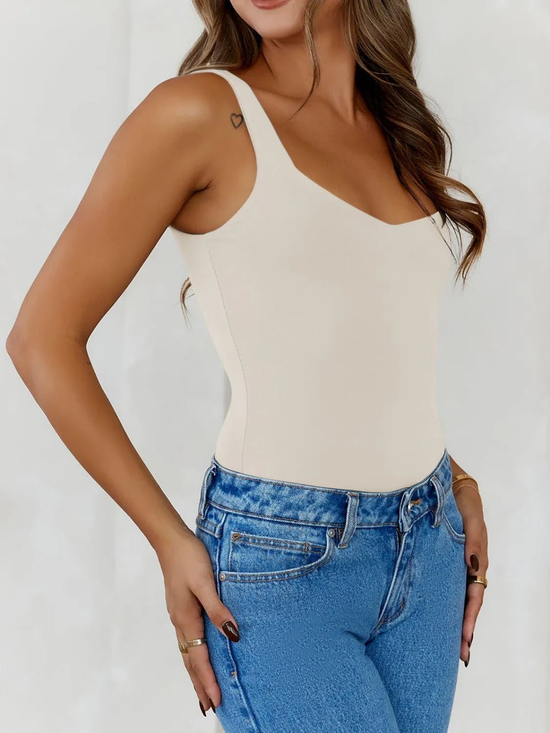 Solid Color Wide Strap Cami