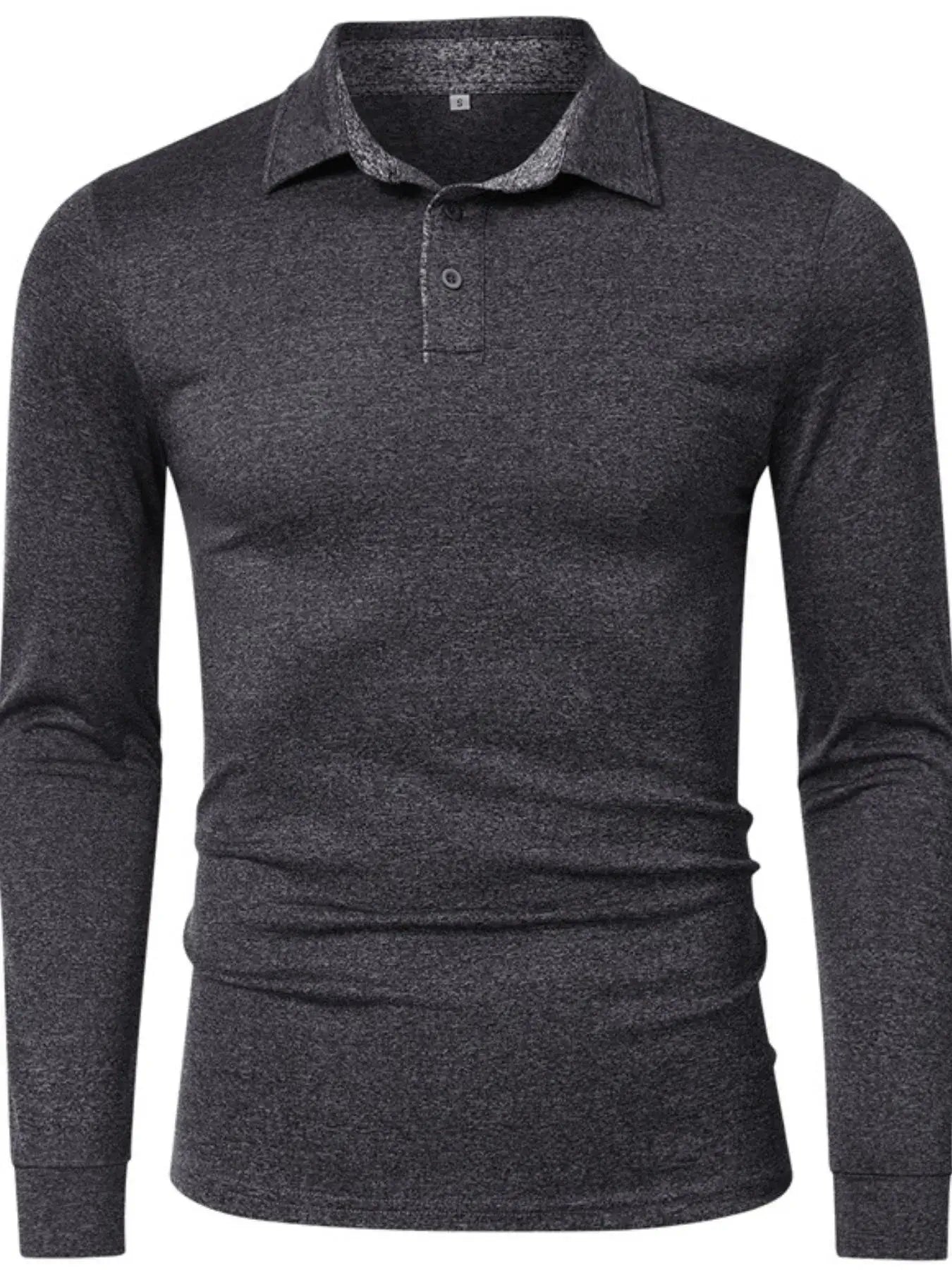 Men's Classic Long Sleeve Slim Fit Polo Shirt