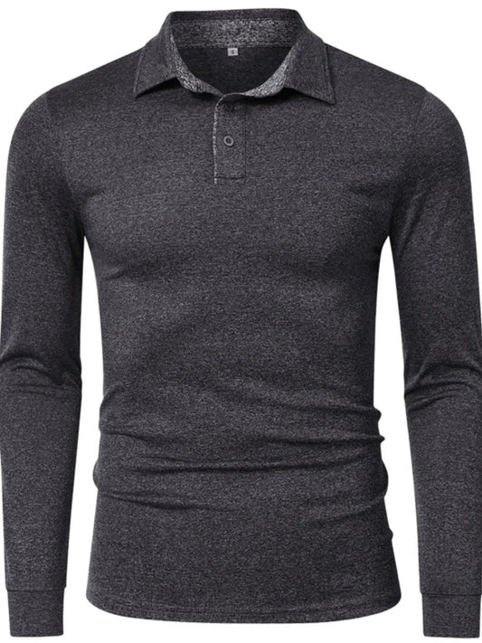 Men's Classic Long Sleeve Slim Fit Polo Shirt