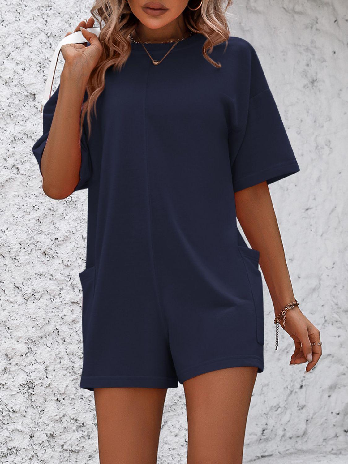 Mandy Round Neck Half Sleeve Romper