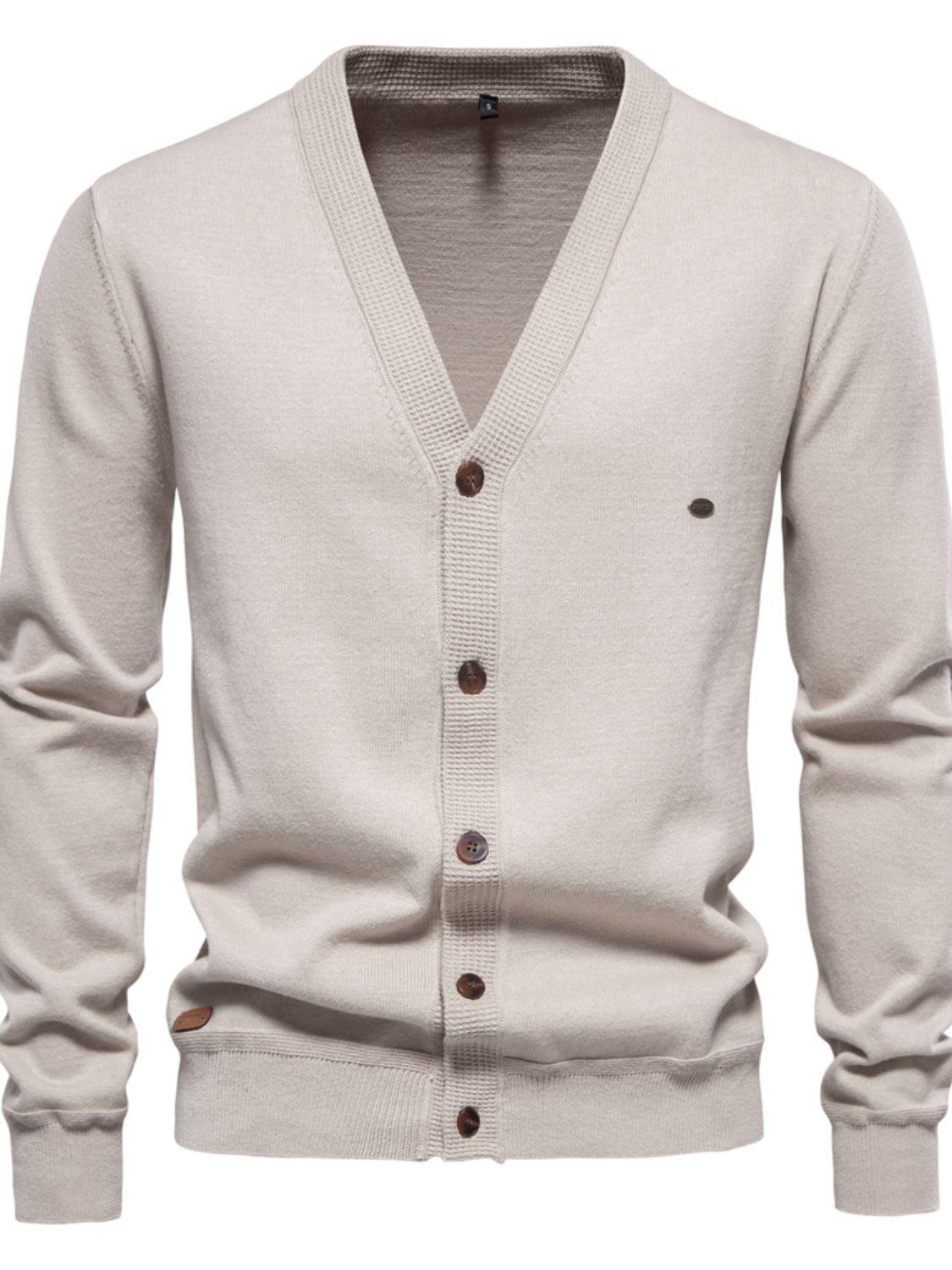 Men's Button Down V-Neck Cardigan - Clothes For Her Online Store