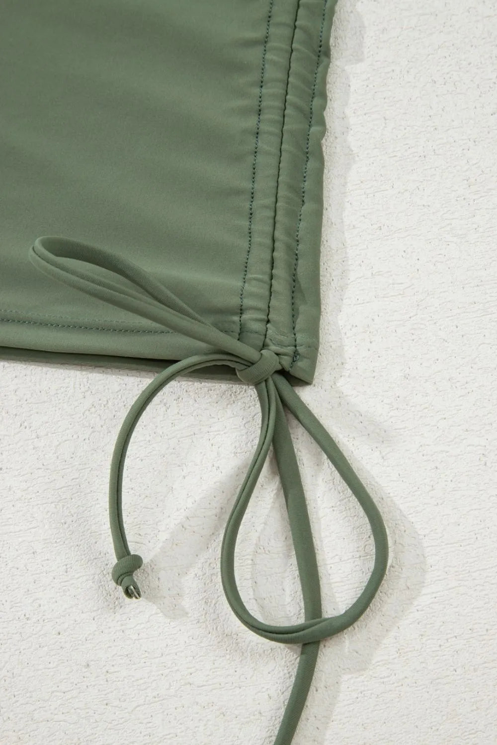 Drawstring Ruched Wide Straps Tankini Set