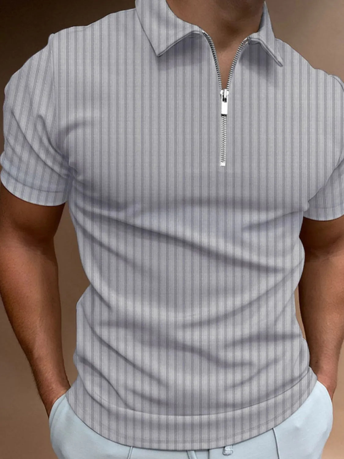 Men's Full Size Collared Neck Short Sleeve Polo Plus Size