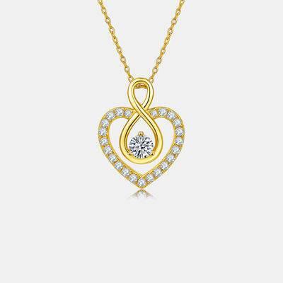 1 Carat Moissanite 925 Sterling Silver Heart Shape Necklace - Clothes For Her Online Store
