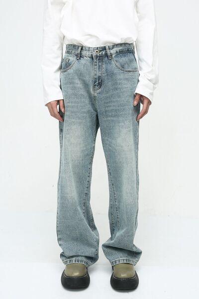 Mid Rise Jeans with Pockets - Clothes For Her Online Store