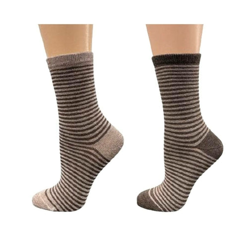 Cotton Crew Pen Striped or Pen Dot Dress Socks for Women, Dressy