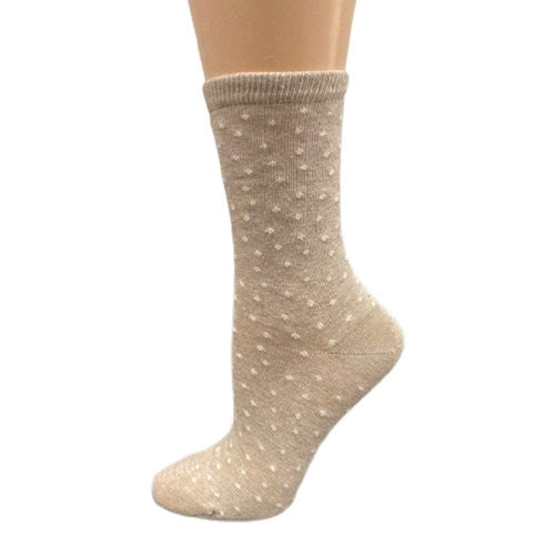 Cotton Crew Pen Striped or Pen Dot Dress Socks for Women, Dressy